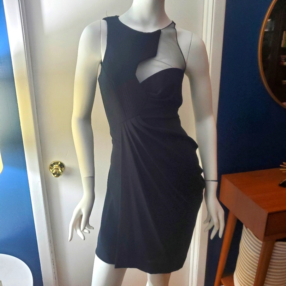 BCBG MAXAZRIA RUNWAY BLACK MESH BACK DRESS SZ. 8